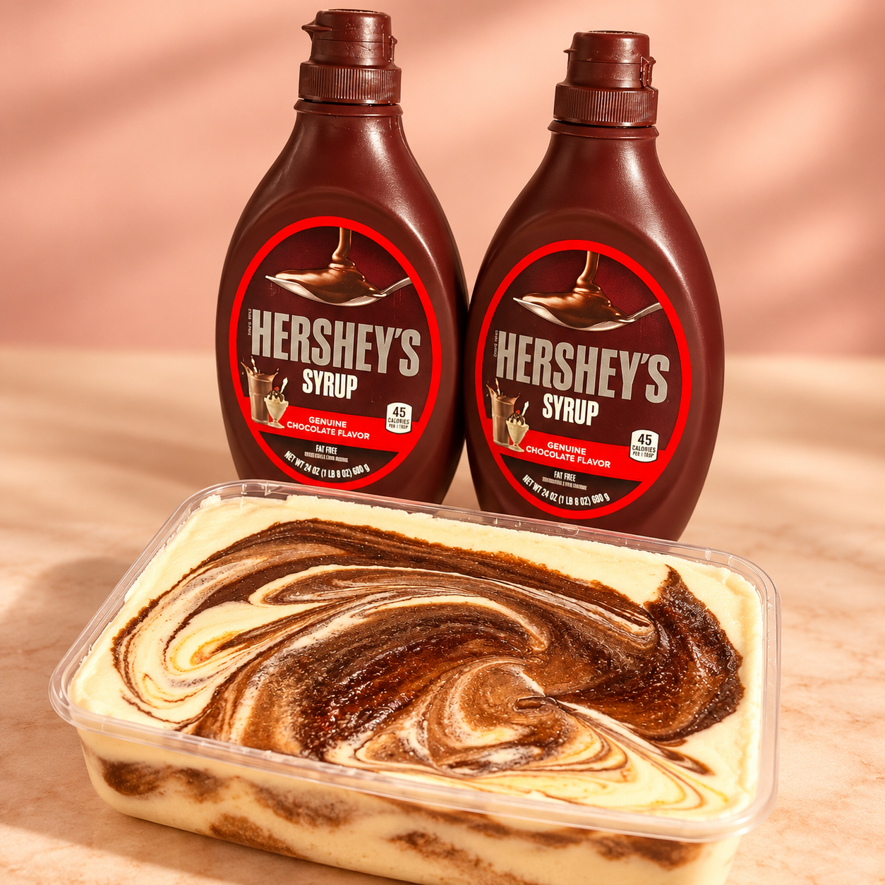 Chocolate swirled cheesecake being prepared